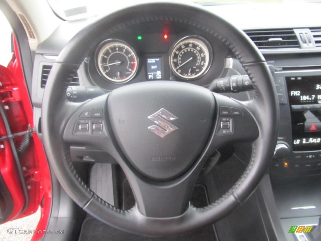 2012 Kizashi SE AWD - Crimson Red Metallic / Black photo #10