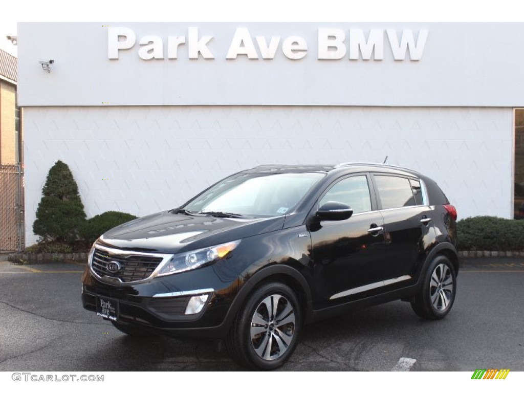 2012 Sportage EX AWD - Black Cherry / Black photo #1