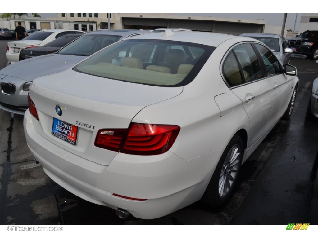 2013 5 Series 535i Sedan - Alpine White / Venetian Beige photo #3