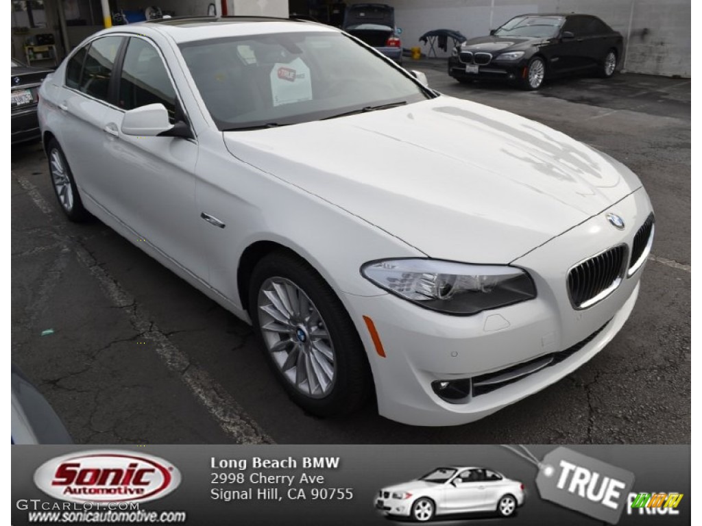2013 5 Series 535i Sedan - Alpine White / Black photo #1