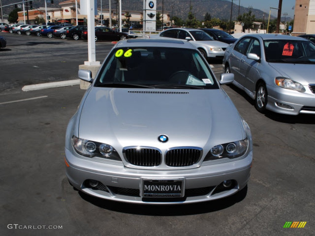 2006 3 Series 325i Coupe - Titanium Silver Metallic / Black photo #2