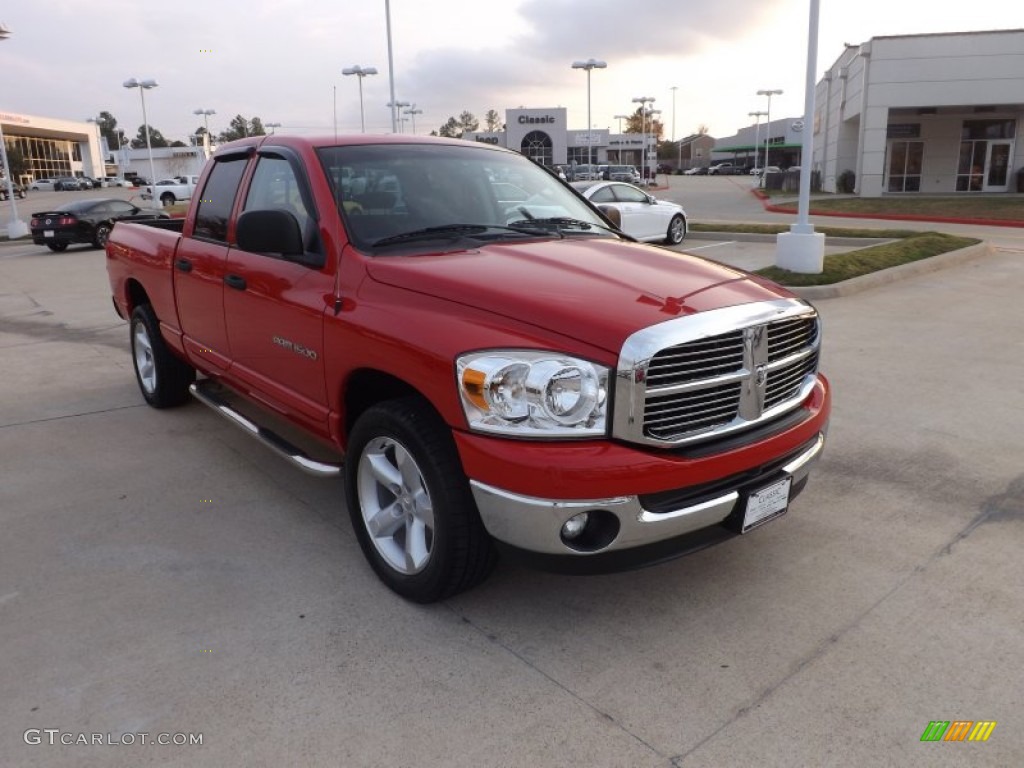 2007 Ram 1500 Lone Star Edition Quad Cab - Flame Red / Khaki Beige photo #7