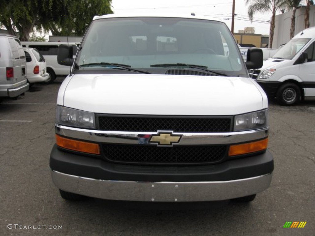 2011 Express LT 3500 Extended Passenger Van - Summit White / Medium Pewter photo #2