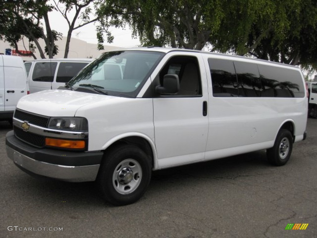 2011 Express LT 3500 Extended Passenger Van - Summit White / Medium Pewter photo #3