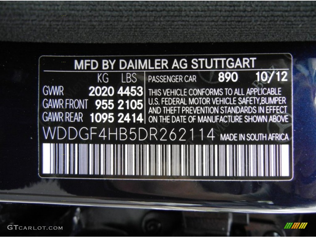2013 C Color Code 890 for Lunar Blue Metallic Photo #74345258