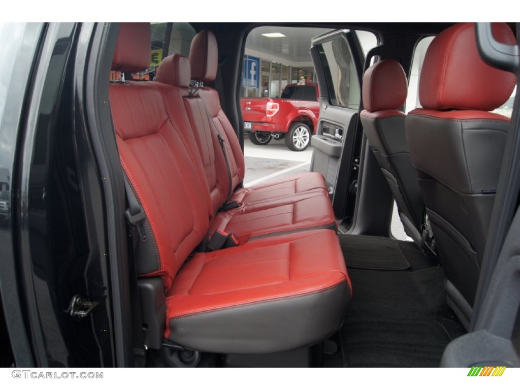 Limited Unique Red Leather Interior 2013 Ford F150 Limited SuperCrew 4x4 Photo #74345360