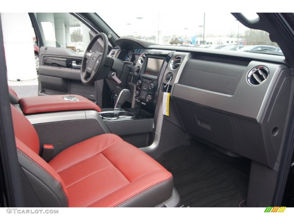 2013 Ford F150 Limited SuperCrew 4x4 Limited Unique Red Leather Dashboard Photo #74345453