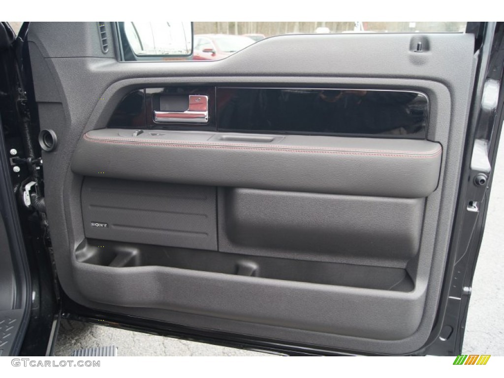 2013 Ford F150 Limited SuperCrew 4x4 Limited Unique Red Leather Door Panel Photo #74345477