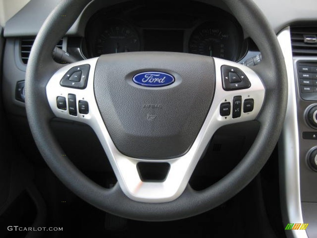 2013 Ford Edge SE AWD Medium Light Stone Steering Wheel Photo #74347942