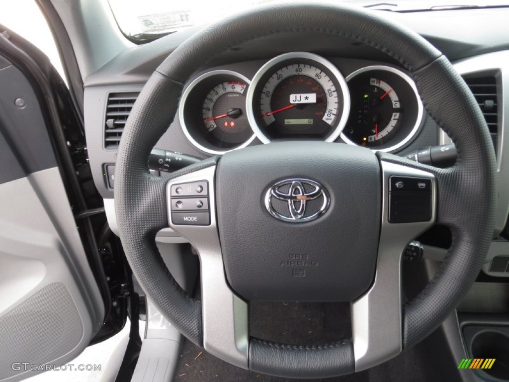 2013 Toyota Tacoma V6 TRD Sport Double Cab 4x4 Graphite Steering Wheel Photo #74348162