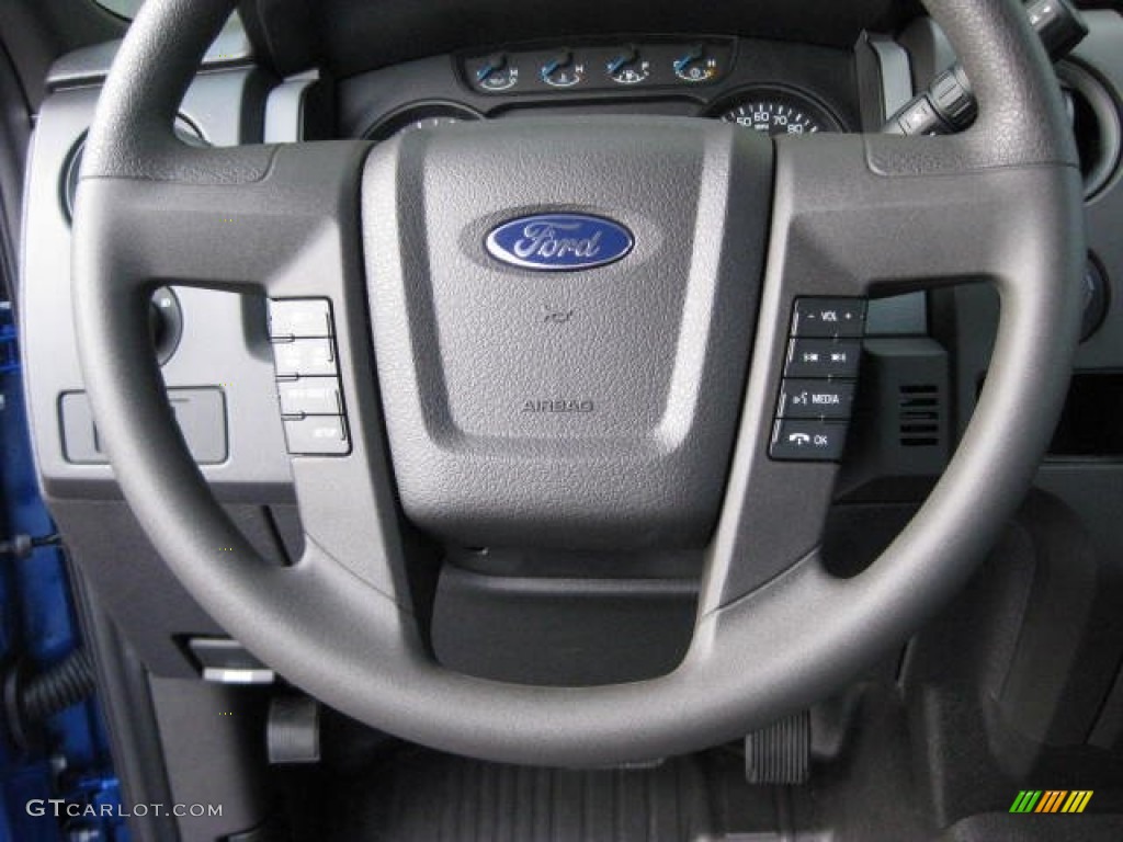 2013 Ford F150 STX SuperCab 4x4 Steel Gray Steering Wheel Photo #74348870