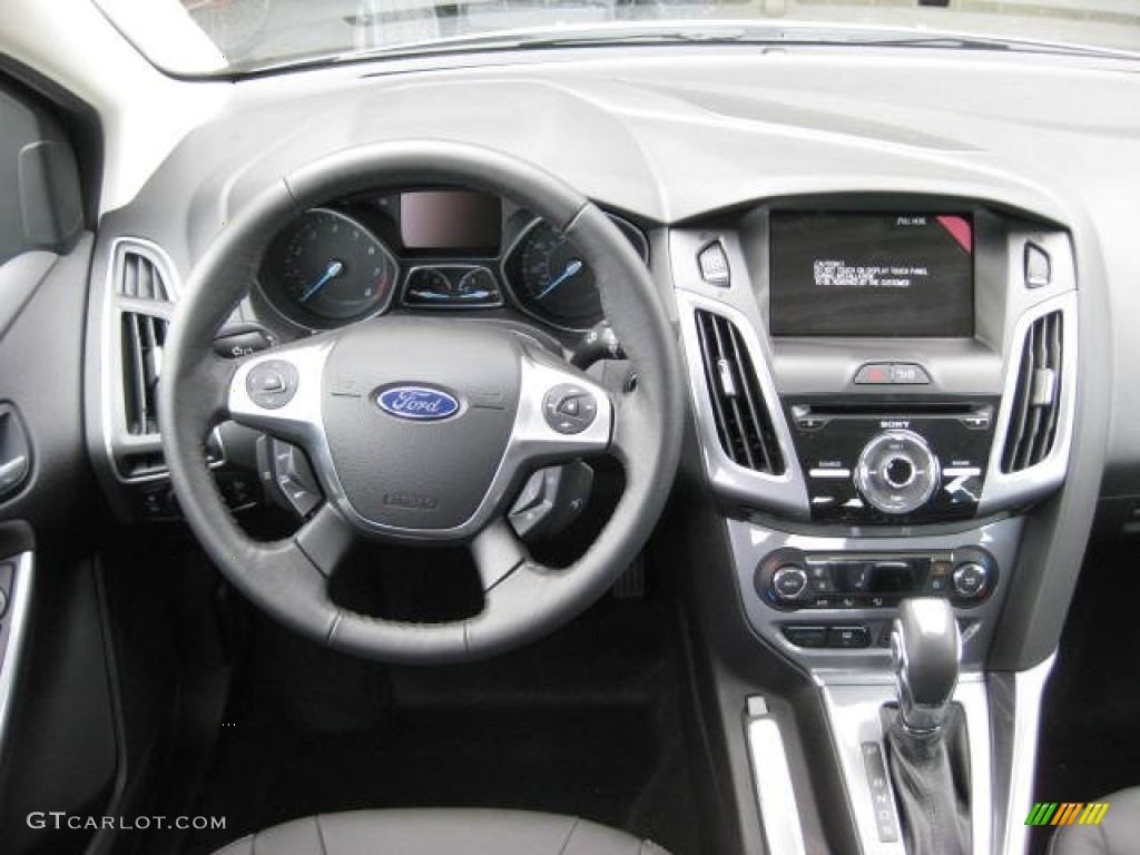 2013 Ford Focus Titanium Sedan Charcoal Black Dashboard Photo #74349859