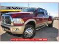 2012 Deep Cherry Red Crystal Pearl Dodge Ram 3500 HD Laramie Longhorn Mega Cab 4x4 Dually  photo #1