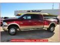 2012 Deep Cherry Red Crystal Pearl Dodge Ram 3500 HD Laramie Longhorn Mega Cab 4x4 Dually  photo #3