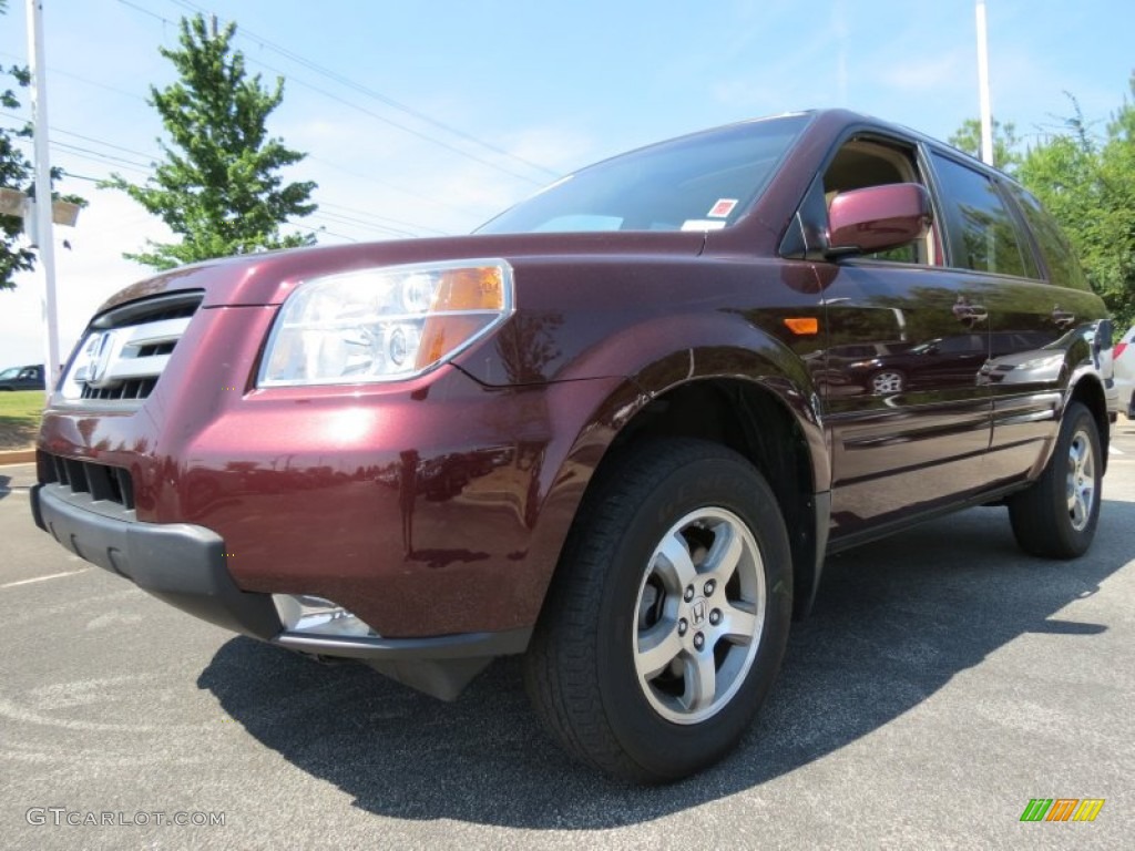 2007 Pilot EX-L 4WD - Dark Cherry Pearl / Saddle photo #1