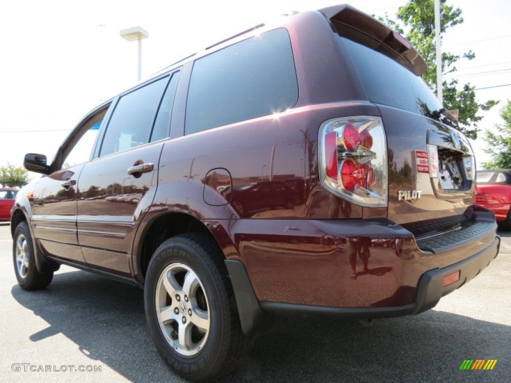 2007 Pilot EX-L 4WD - Dark Cherry Pearl / Saddle photo #2