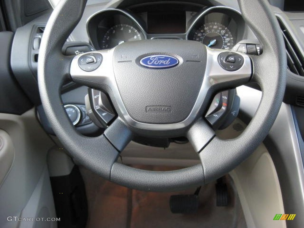 2013 Ford Escape SE 2.0L EcoBoost Medium Light Stone Steering Wheel Photo #74350462