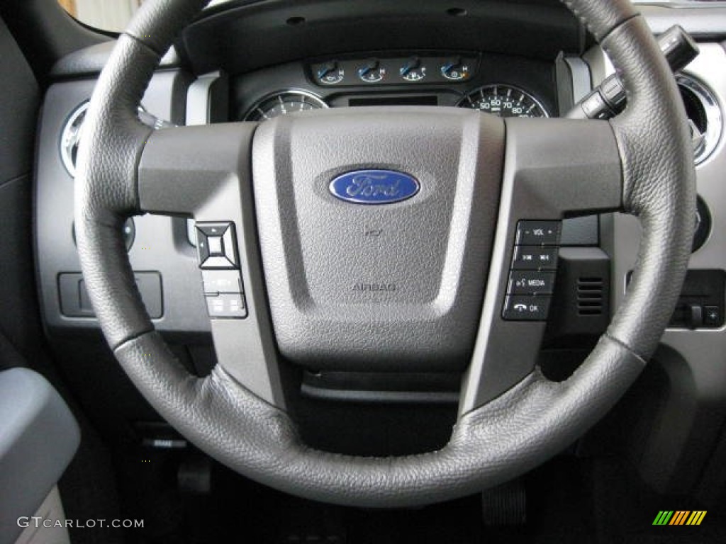 2013 Ford F150 XLT SuperCrew 4x4 Steel Gray Steering Wheel Photo #74351586