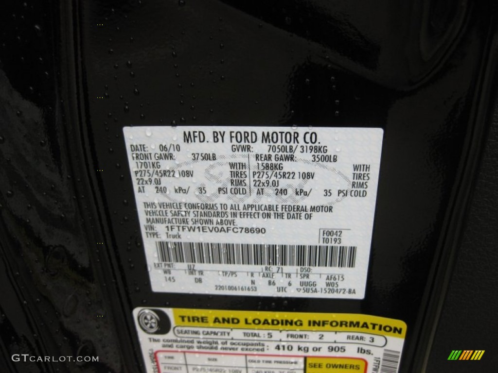 2010 F150 Color Code UZ for Lava Red Metallic Photo #74352035