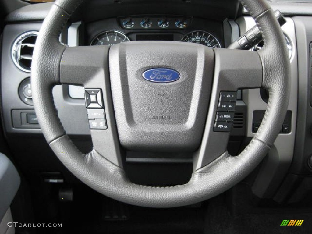 2013 Ford F150 XLT SuperCrew 4x4 Steel Gray Steering Wheel Photo #74352121