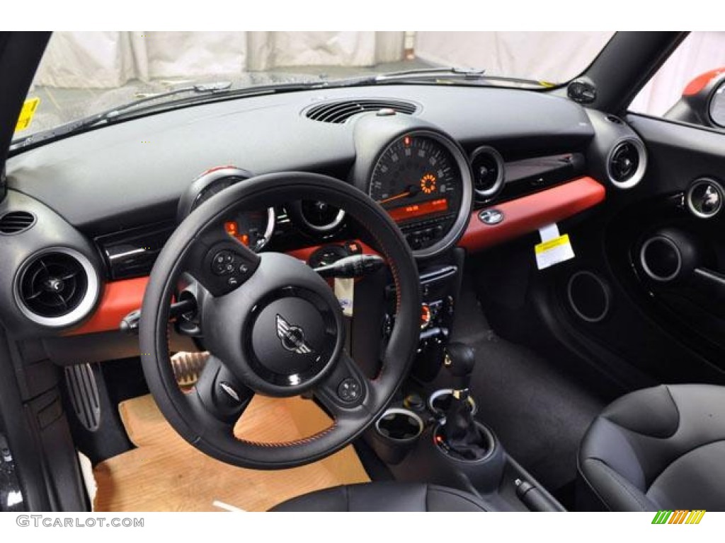 2013 Mini Cooper John Cooper Works Hardtop John Cooper Works Black Checkered Cloth Dashboard Photo #74352242