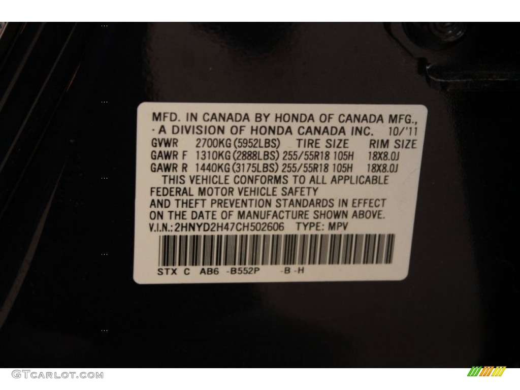 2012 MDX Color Code B552P for Bali Blue Pearl Photo #74352723