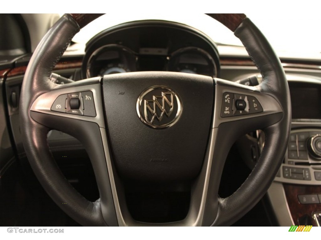 2011 Buick LaCrosse CXS Ebony Steering Wheel Photo #74353136