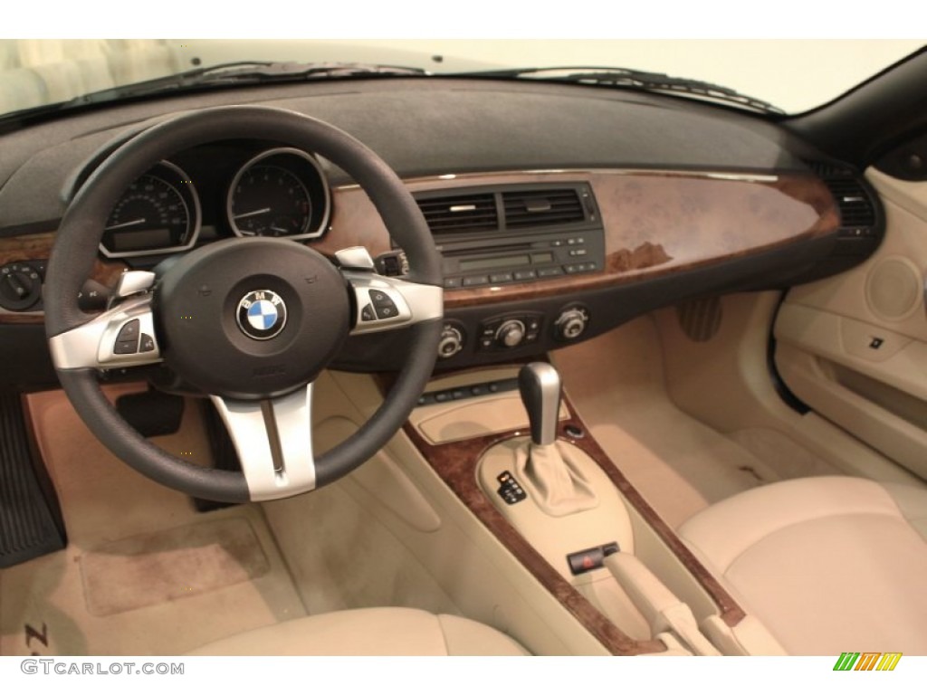 2008 BMW Z4 3.0si Roadster Beige Dashboard Photo #74353706