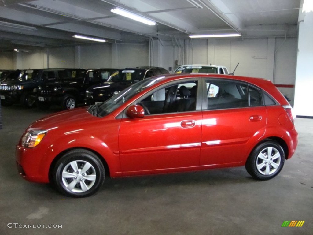 Tropical Red 2010 Kia Rio Rio5 LX Hatchback Exterior Photo #74356667