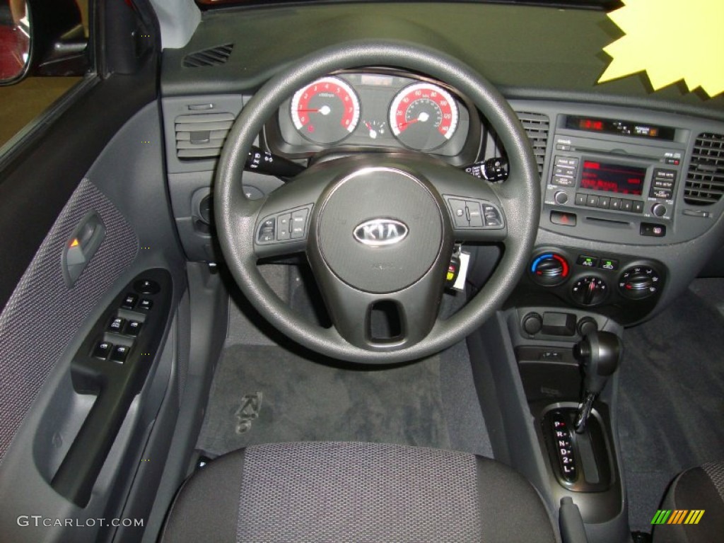 2010 Kia Rio Rio5 LX Hatchback Gray Steering Wheel Photo #74356910