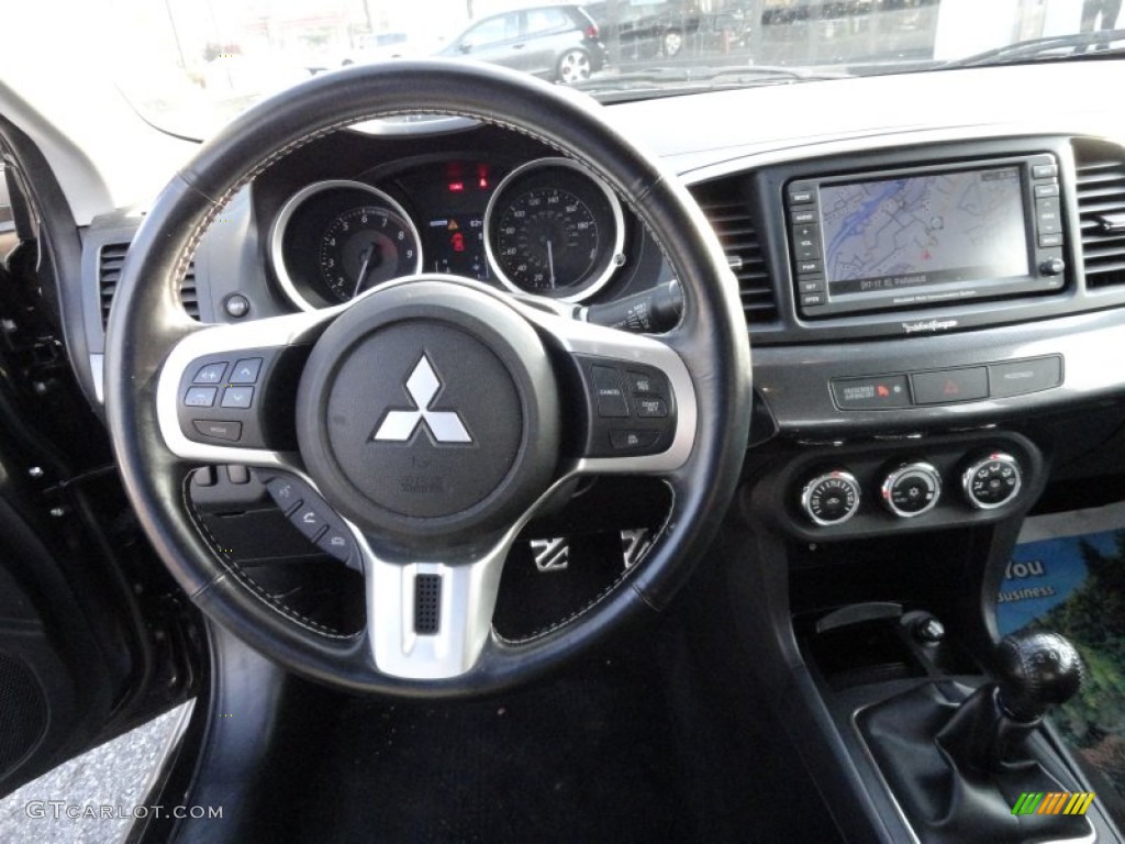 2010 Mitsubishi Lancer Evolution GSR Black Sport Fabric Dashboard Photo #74358344