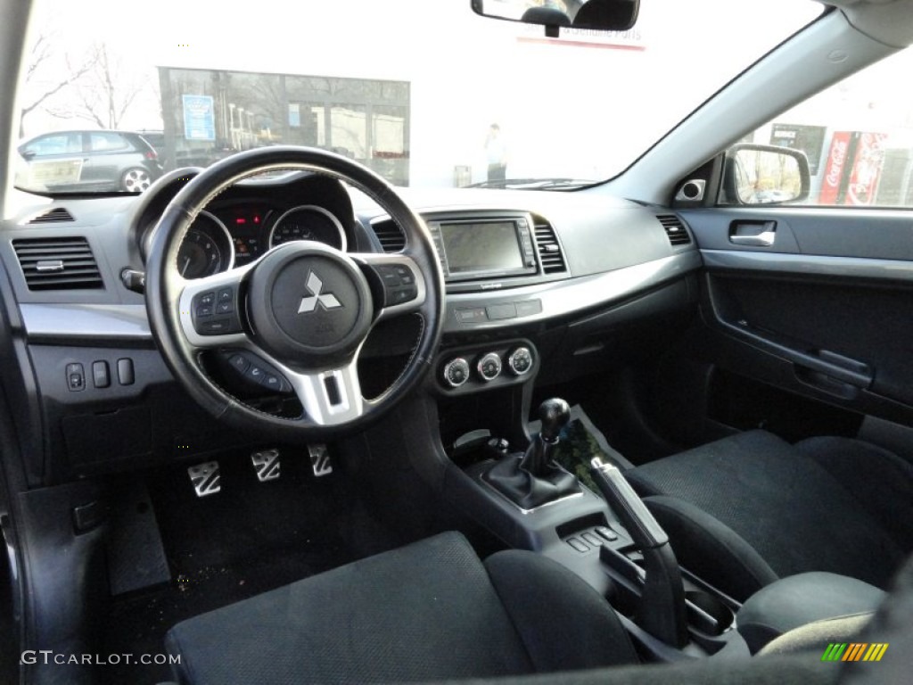 Black Sport Fabric Interior 2010 Mitsubishi Lancer Evolution GSR Photo #74358470