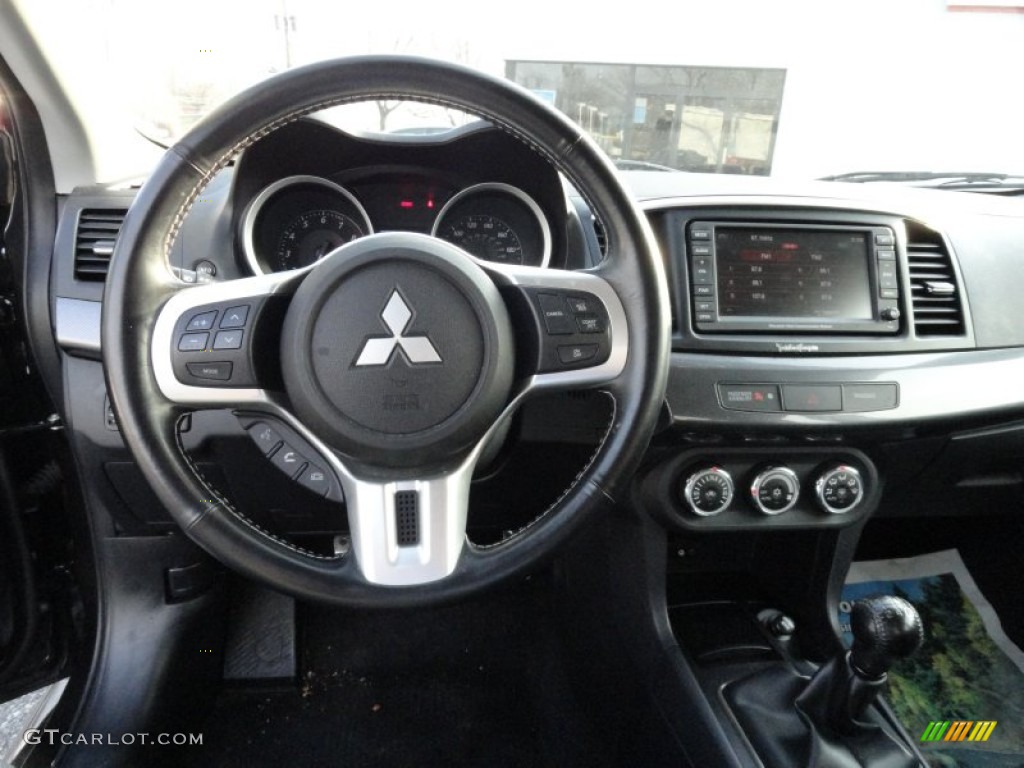 2010 Mitsubishi Lancer Evolution GSR Black Sport Fabric Dashboard Photo #74358707