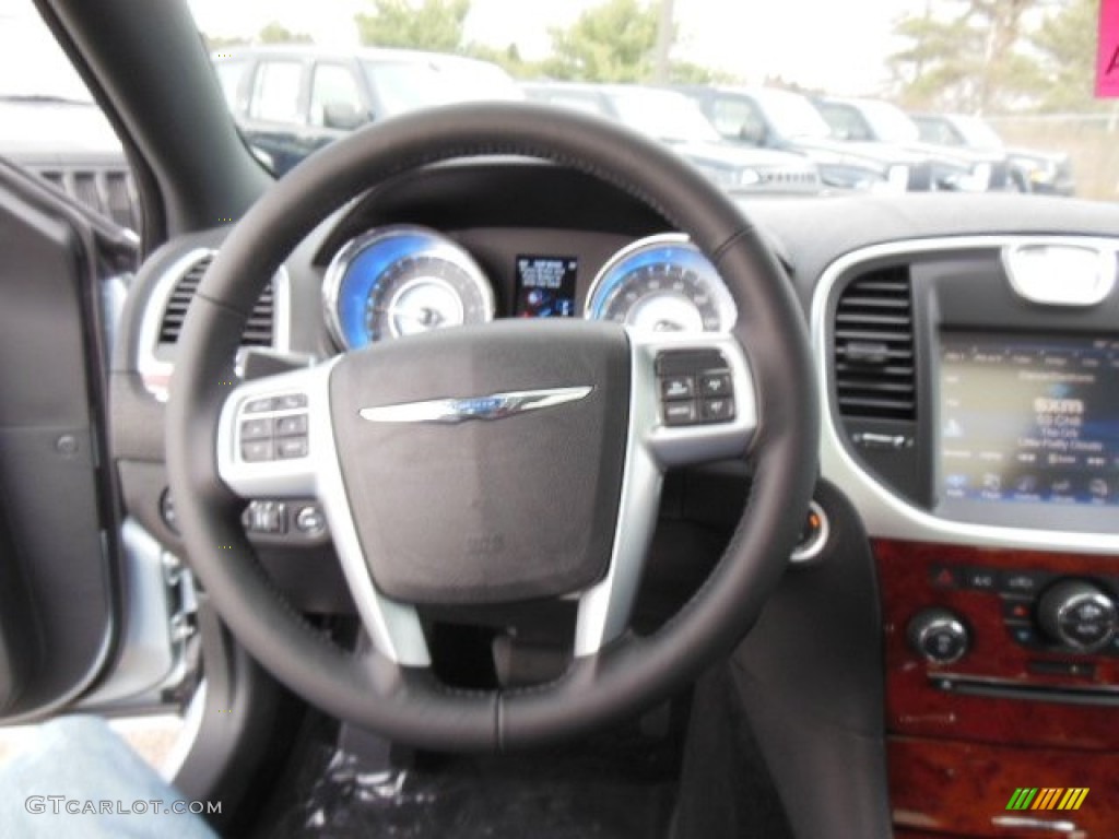 2013 Chrysler 300 AWD Black Steering Wheel Photo #74358993
