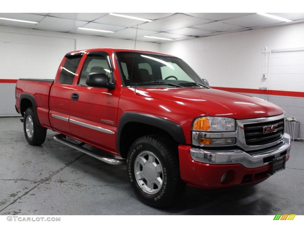 Fire Red 2006 GMC Sierra 1500 SLE Extended Cab 4x4 Exterior Photo #74359544