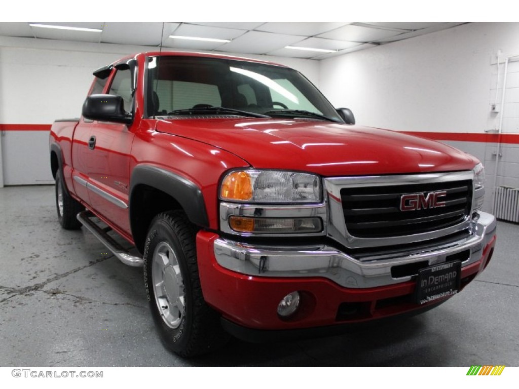 2006 Sierra 1500 SLE Extended Cab 4x4 - Fire Red / Dark Pewter photo #3