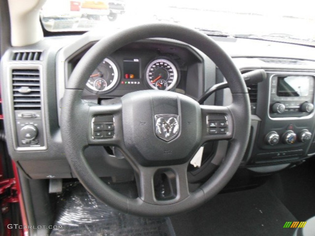 2013 Ram 1500 Express Quad Cab 4x4 Black Steering Wheel Photo #74362596