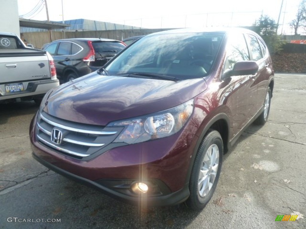 2013 CR-V EX AWD - Basque Red Pearl II / Gray photo #7