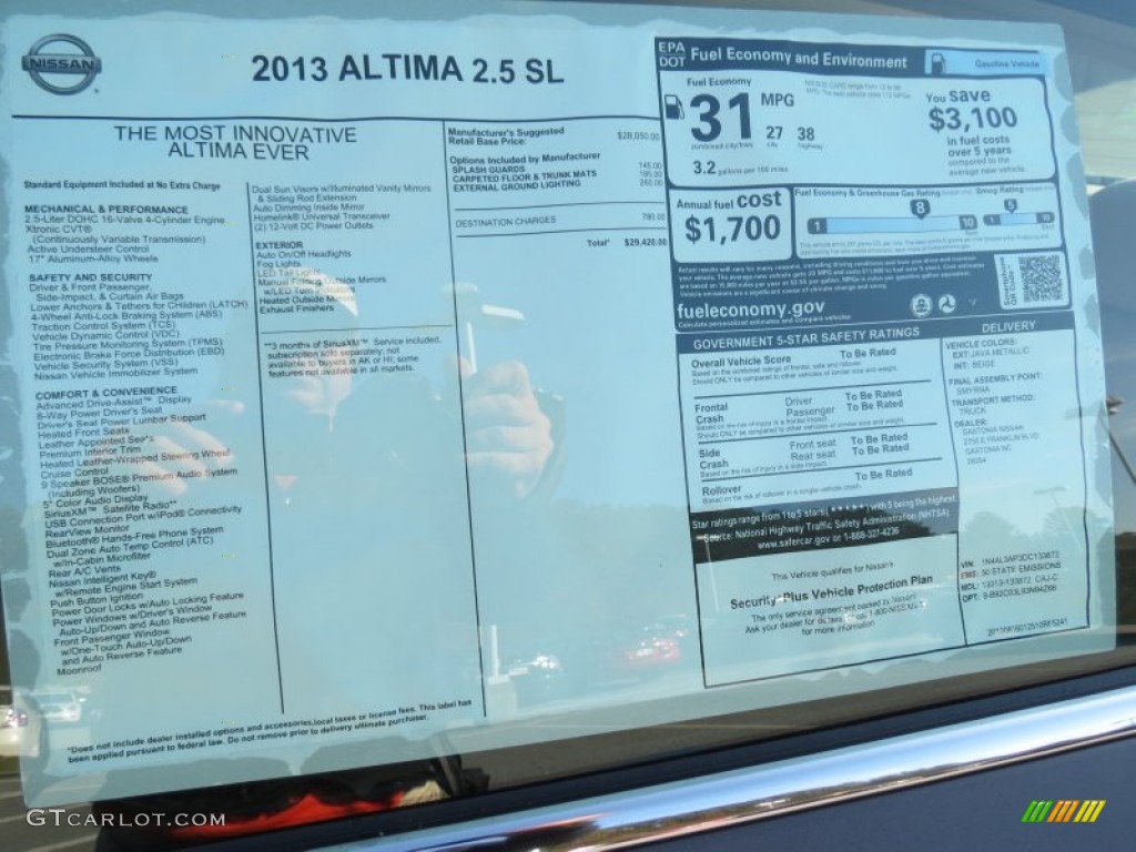 2013 Altima 2.5 SL - Java Metallic / Beige photo #13