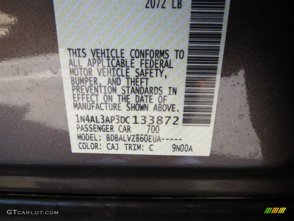 2013 Altima Color Code CAJ for Java Metallic Photo #74367239