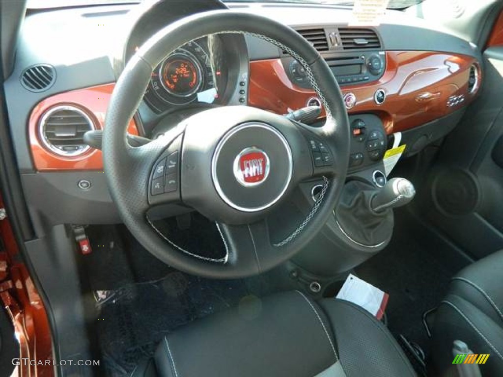 2013 Fiat 500 Turbo Sport Nero/Grigio/Nero (Black/Gray/Black) Dashboard Photo #74369719