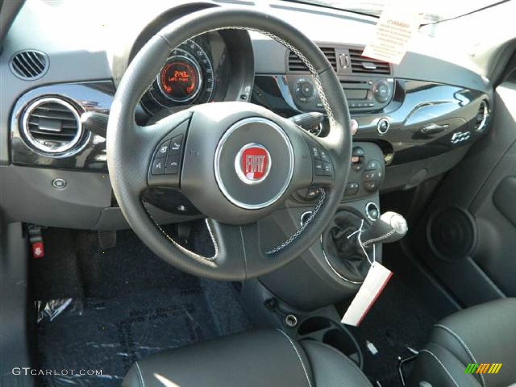 2013 Fiat 500 Turbo Sport Nero/Nero (Black/Black) Dashboard Photo #74370109