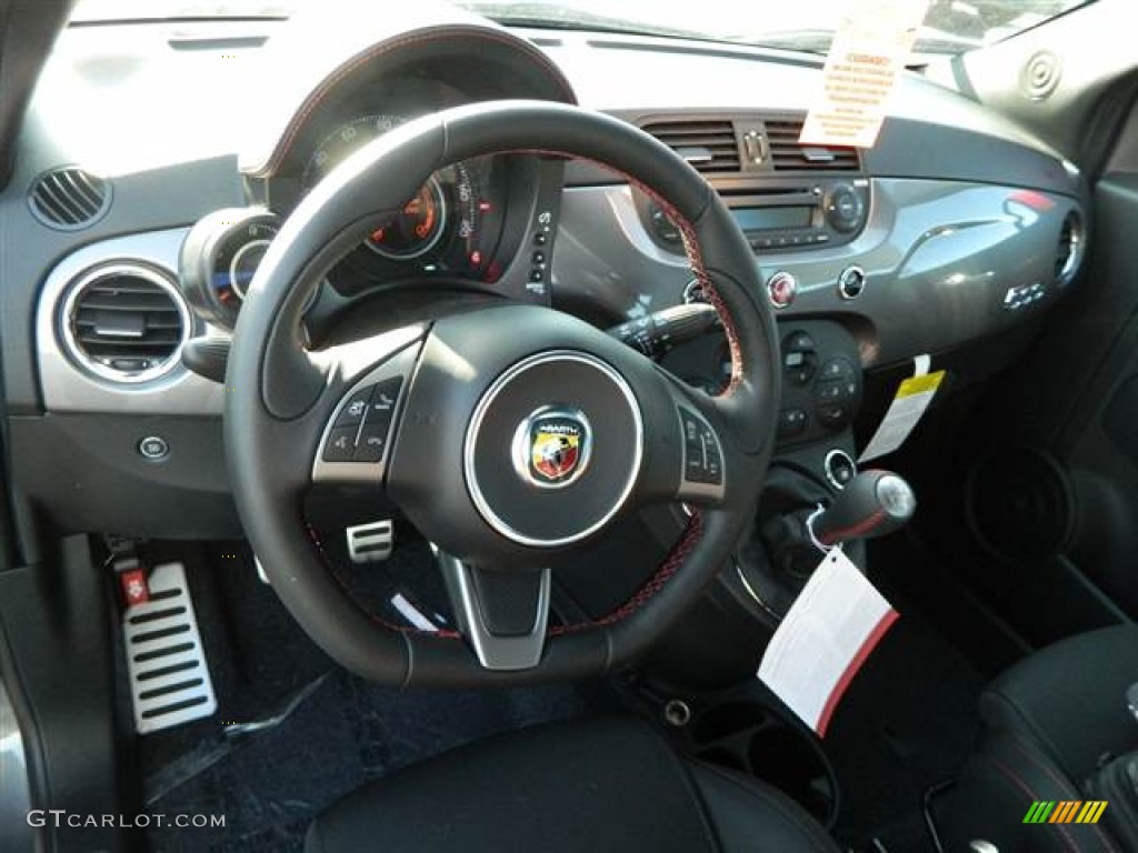 2013 500 Abarth - Grigio (Gray) / Abarth Nero/Nero (Black/Black) photo #7