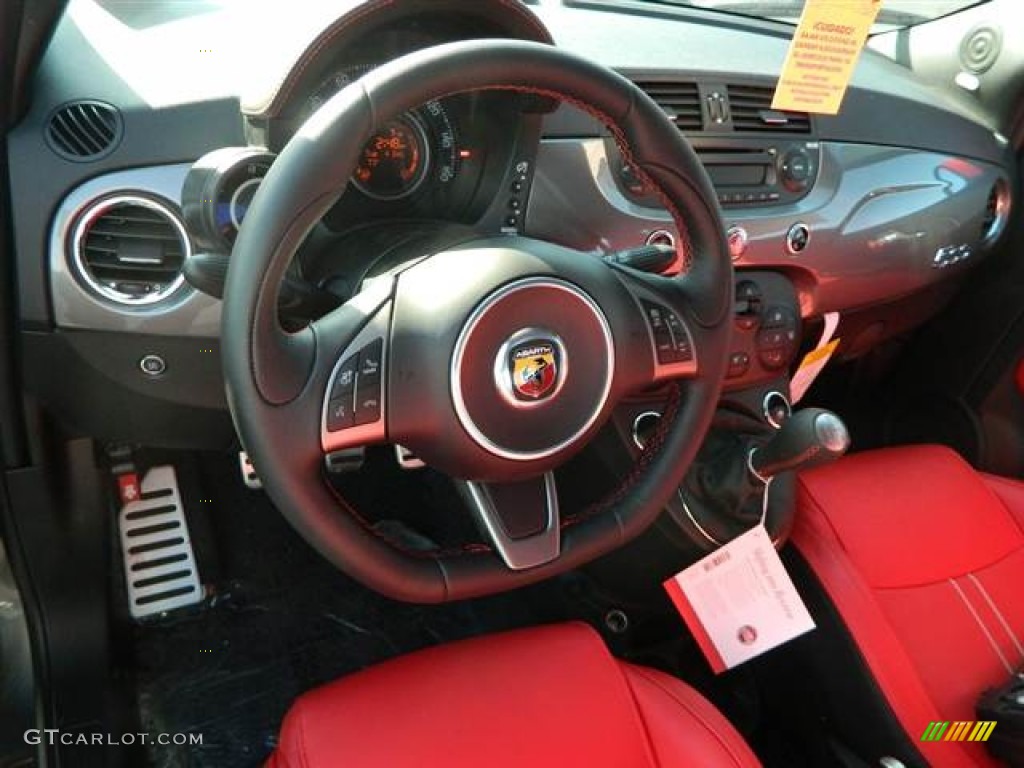 2013 Fiat 500 Abarth Abarth Nero/Rosso/Nero (Black/Red/Black) Dashboard Photo #74371483