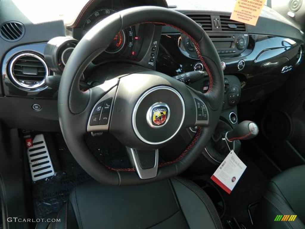 2013 Fiat 500 Abarth Abarth Nero/Nero (Black/Black) Steering Wheel Photo #74371666