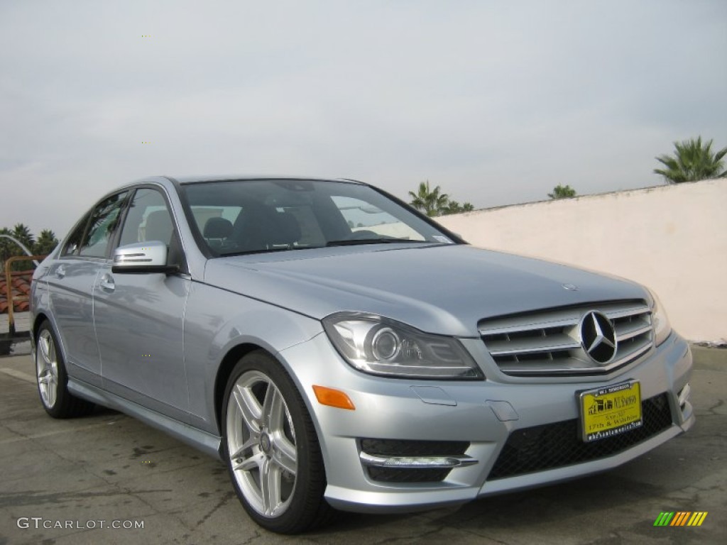 2013 C 250 Sport - Diamond Silver Metallic / Black photo #1