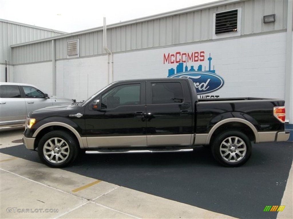 2010 F150 King Ranch SuperCrew - Tuxedo Black / Chapparal Leather photo #3