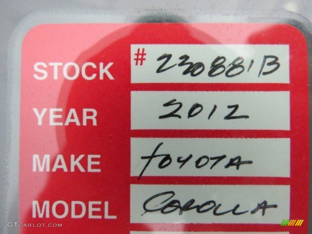 2012 Corolla LE - Tropical Sea Metallic / Ash photo #18