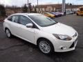 White Platinum 2013 Ford Focus Titanium Sedan Exterior