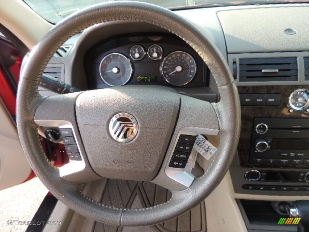 2009 Mercury Milan V6 Premier AWD Camel Steering Wheel Photo #74384644